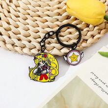 1pc Cartoon Anime Beautiful Girl Warrior Keychain, Bag Pendant