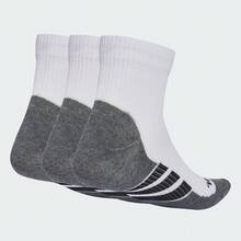 Adidas 3双装中筒袜超值套装，男女通用 - 白色 - 查看 2