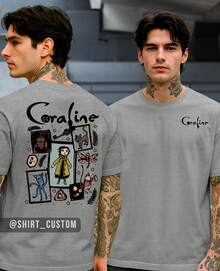 Aesthetic Coral Secret World T-Shirt Animation Character Book Movie Tumblr Fantasy - Grey - View 2