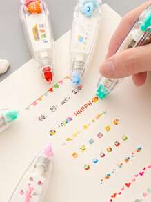 1 pieza/3 piezas/4 piezas Variedad de opciones de patrones lindos y vívidos que representan el arte de la vida, bolígrafos con decoración de encaje que te llevan al mundo refinado del diario. ¡Cada trazo es un estado de ánimo, cada dibujo es una historia, registra tus momentos únicos! Cintas decorativas de marcador para estudiantes, esencial de papelería para volver a la escuela. Puede usarse como regalo de papelería para estudiantes que vuelven a la escuela.