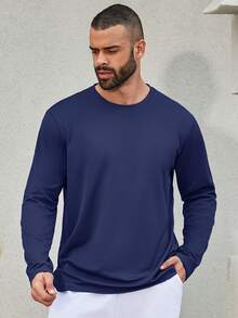 4PCS Men's Performance Long Sleeve T-Shirt - 藏蓝色 - 查看 2