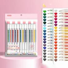 12支/8支彩色闪光滚珠笔套装，1.0毫米中号笔尖，防水塑料圆珠笔，墨水量清晰可见，适用于纸张、绘画、标记、日记、涂色、艺术项目。极致亮丽的金属色，学校用品，返校季