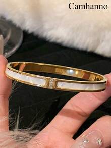 Camhanno 5件套优雅金色不锈钢手链套装，独特设计，是情侣的理想之选，也是完美的日常装饰礼品和珠宝礼物。 - 金色 - 查看 9