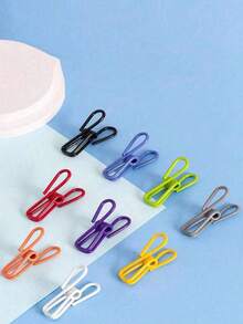 6/10/12 件薯片/零食夹 - 实用 PVC 涂层钢夹，用于密封食品包装、薯片袋、衣物和纸张 - 10 件/包（颜色随机）