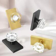 Privacy Door Knob With Lock - Crystal Glass Interior Door Handle For Bedroom Ba - 1 - View 3