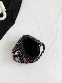 1 pieza Bolso de hombro con correa magnética a presión con cremallera de cristal sintético brillante de PVC, adecuado para mujeres, outfit de fiesta - Multicolor - Ver 9