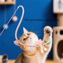 一款创意宠物玩具，配色清新，猫玩具线管，逗猫棒，炫彩亮片，蜻蜓，弹性十足