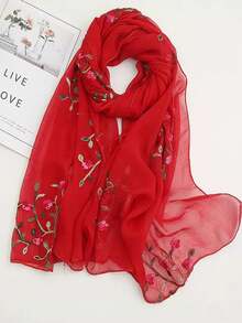 1pc Minimalist Elegant Delicate Embroidered Multi-Color Fashion Party/Travel Lightweight Scarf Shawl For Women, Spring/Summer - Multicolor - View 22