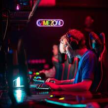 1-Piece Set Of Colored Neon Light Game Area Illuminated Light Sign, Personalized Lighting Plaque, USB Interface Indoor Lighting Lamp, Suitable For Neon Light Gifts In Internet Cafes, Bedrooms, Game Rooms, E-Sports Facilities, And Living Rooms - 遊戲區 - 查看 6