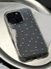 闪亮星空透明手机壳，兼容 17 Pro Max/16/15/14/13/12 Pro Max/11，可爱梦幻闪亮防震保护套，韩版风格礼物 - 滿屏小星星 - 查看 4