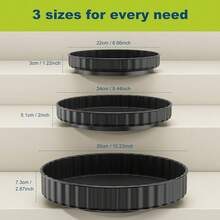 3 Pack Lazy Susan Spice Rack Turntable Cupboard Organiser Rotating Kitchen Shelf - Black - View 3