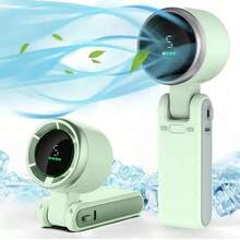 Ventilador portátil dobrável - Recarregável via USB, ultrassilencioso, ajustável em 5 velocidades, bateria de 3600 mAh (autonomia de 10 horas), adequado para mesa de escritório, quarto, dormitório, viagens ao ar livre, resfriamento de verão, praia, viagens, itens essenciais para férias