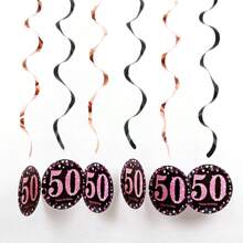 1set Rose Gold PVC Spiral Happy Birthday Swirl 18/21/30/40/50/60/70/80 Years Old Hanging Ornaments Birthday Party Decorations Birthday Decor