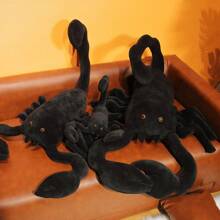 Preparado para Halloween - Escorpión negro de peluche realista: 3D serie oscura, animal de peluche para una decoración espeluznante del hogar o un juguete festivo