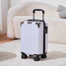 Lightweight Vertical Trolley Suitcase, Students College Business Travel Luggage With Wheels, Scratch-Resistant Password Lock, Expandable Carry-On Bag For School School Accessories School Stuff