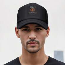 TITOs HANDMADE Vintage Austin Texas Vodka Logo Print Black White Orange Lettering AllSeason Comt Hat Stylish Printed Minimalist (Focus On Design & Comfort) Classic Curved Brim Sandwich Cap Premium Polyester Comfortable Breathable Face Framing Casual Baseball Hat - 黑色 - 查看 4