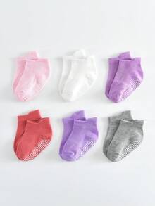 6 Pairs Non-Slip Ankle Socks For Baby Boys And Girls, Suitable For Infants And Children
