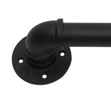 SENDERPICK Wall-Mount Staircase Grab Galvanized Iron Stair Handrail Hand Rail 12FT Banister - Black - View 6