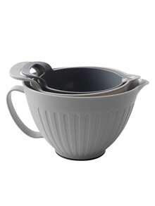 3件套多功能塑料搅拌碗套装，防滑沙拉碗，烘焙搅拌碗，防滑搅拌盘，清洁盘，厨房配件，易于清洁，适用于多种场合