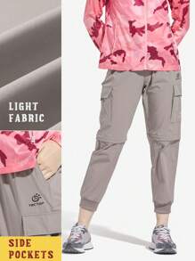 TECTOP Pantaloni da trekking da donna con gambe staccabili, pantaloni cargo leggeri ed elastici ad asciugatura rapida con 4 tasche e cerniera