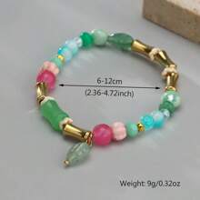 1pc New Colorful Ceramic & Glass Friendship Bracelet, Suitable For Gifts To Classmates