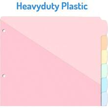 Forvencer 8 Count Dividers 3 Ring Binder, Binder Dividers With Pocket US Letter Size, Binder Dividers With Tabs Office And Home Organization, Multicolor, 1 Set