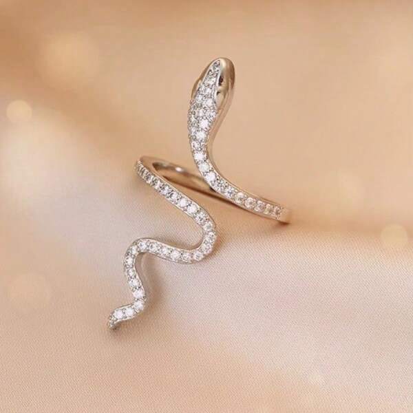 1 Stück Ring mit Schlangen-Design in Nische, leicht, luxuriös, modisch, personalisiert für Frauen