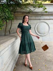 LESE MIDI DRESS WOMEN'S DRESS - Green - View 5