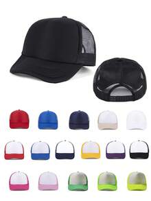 1pc, Custom Embroidered,Back To School,Loves Jesus And America Too Foam Embroidered Trucker Hat | July 4th Hat, Memorial Day Hat, Summer Hat, Beach Trucker Hat, Patriotic Hat - Multicolor - View 8