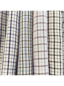 Camisa de Hombre a Cuadros de Manga Larga | Casual con Elástica | Algodón Transpirable | Estilo Relajado y Versátil - Azul - Ver 4