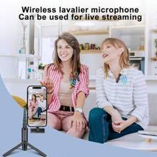Wireless Lavalier Microphone For Phone IPad TypeC Lapel Mics Plug-Play 2.4G Ultra-Low Delay Built-In Noise Reduction Chip 8H Working Time For Video Recording Interview Podcast Vlog