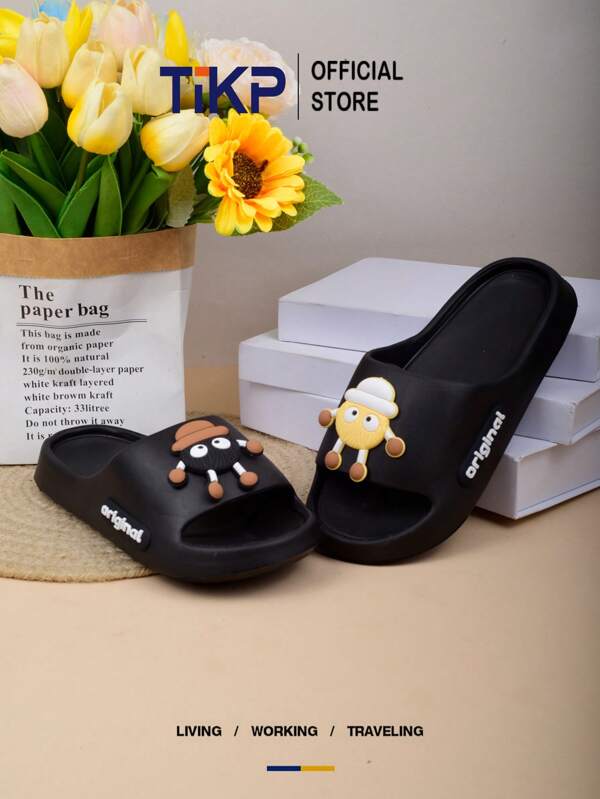 TIKP Unisex EVA Slide Sandals - Casual Round Toe Thick Bottom Slippers, Non-Slip Comfortable Footwear For Indoor/Outdoor Use, Quick-Drying, Lightweight, Durable, Suitable For All Seasons