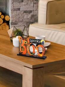 1pc Pumpkin Halloween "BOO" Desktop Decor, Ideal For Party Decorations, Best Gift For Friends