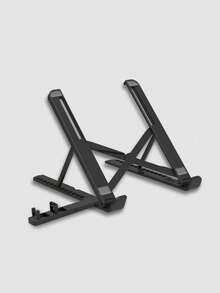 1 件黑色可折叠便携式笔记本电脑、平板电脑、智能手机支架，带可扩展手机支架和可调节冷却器支架