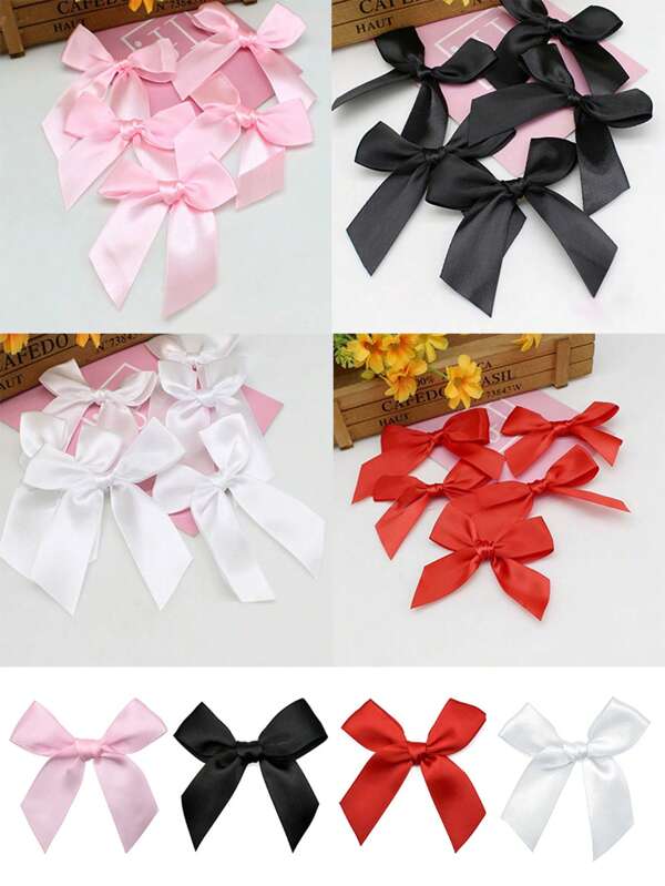 22pcs Red, Black, Red & White Bow, Flower Decorative Sewing Embellishments For Scrapbooking, Cards Making, Wedding, Birthday Party, Christmas Gifts, Women Fashion Headpiece, Elegant Party Supplies, Ribbon Bows, Decorative Bows