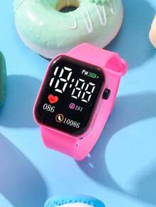 1pc Children & Teen's Cute Cartoon Heart Shape Fashion Digital Watch With Time & Date Display, Suitable As Girls Gift For Holiday, Back To School - Multicolor - View 15