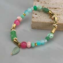 1pc New Colorful Ceramic & Glass Friendship Bracelet, Suitable For Gifts To Classmates