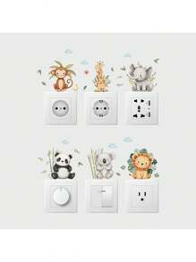 Watercolor Cute Forest Animal Wall Stickers - PVC Self-Adhesive Decals - For Toy Room/ Baby Room Decor / Nursery /Classroom Decor & Home Decoration & Cartoon Cute Animal Stickers & Birthday Present