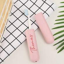 个性化 1 件旅行牙刷盒，印有姓名，便携式旅行牙刷架，塑料牙刷容器保护套，适用于旅行、露营、家庭、学校、商务、牙刷保护盒学生牙刷收纳盒家居浴室装饰、夏季旅行配件、返校礼物 - 彩色 - 查看 5