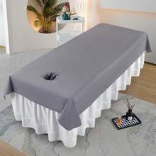 1pc Waterproof & Oil-Resistant Spa Massage Bed Sheet - Machine Washable, Polyester, Perfect For Beauty Salons