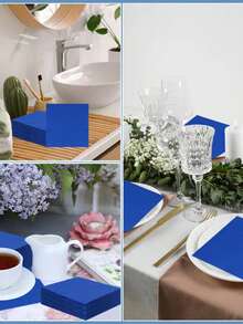 20/40/60/Bộ Khăn Ăn Tiệc Gentleman Blue, Khăn Giấy Mềm 2 Lớp, Kích Thước Khi Mở Ra 25cm*25cm, Thích Hợp Cho: Đám Cưới, Tiệc Trà, Trang Trí Tiệc Sinh Nhật, Trang Trí Tiệc, Đồ Dùng Tiệc Tùng, Trang Trí Ngày Lễ, Đồ Dùng Ngày Lễ - Xanh đậm - Xem 4