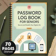 趣味螺旋密码笔记本日志簿 1 件，用于互联网和计算机登录、记录网站、用户名、密码、家庭或办公室密码管理器、剪贴簿套件工艺用品、学校用品、返校 - Spiral Notebook - 查看 4