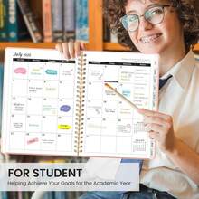 Academic Planner 2025-2026 For Women &Amp; Men, Monthly And Weekly Calendar Planner, Jul 2025 - Jun 2026, A5 (6.3" X 8.5"), Teacher Student Planning Book With Tabs, Ideal For Office School Supplies - Aquamarine - A-Pink - 查看 6