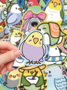 70pcs Colorful Cartoon Parrot Stickers, Applicable For Scrapbooking, Diary, Notebook, Tablet, Water Bottle, Phone Decor, Party, Holiday Gift