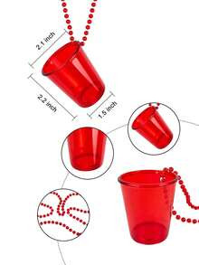 Reusable Custom Shot Glass Necklace – Clear Mini Party Cup, Personalized Beaded Shot Cup, Custom Text Shot Cup, Easy To Clean Shot Necklace, Non-Disposable Shot Glass, Graduation Party Favor, Wedding Shot Cup Gift, Bachelorette Party Cup, Birthday Favor Necklace Easy-To-Clean Graduation Favor, Colorful Party Accessory For Bachelorette, Wedding, Or Birthday - 多色 - 查看 8