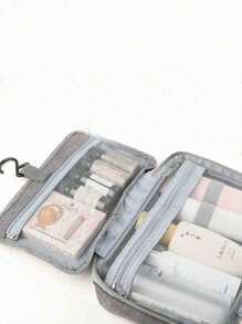 Bolsa de Higiene de Gancho Pendente com Grande Capacidade, Bolsa de Maquiagem À Prova D'água Dobrável, Organizador de Viagem, Bolsa Cosmética, Bolsa de Maquiagem, Bolsa de Viagem de Higiene, Bolsa de Armazenamento de Maquiagem para Mulheres, Bolsa de Armazenamento de Maquiagem e Lâminas, Organizador de Maquiagem Multifuncional para Praia, Férias, Negócios, Materiais Escolares para Estudante, Trabalhador de Escritório