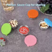 1,5-uncjowe, szczelne pojemniki na sos ze stali nierdzewnej z pokrywkami, 6/1/12 szt., szczelne miski na przyprawy do sałatek, odpowiednie na piknik, do kuchni, jako prezent świąteczny