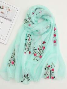 1pc Minimalist Elegant Delicate Embroidered Multi-Color Fashion Party/Travel Lightweight Scarf Shawl For Women, Spring/Summer - Multicolor - View 21