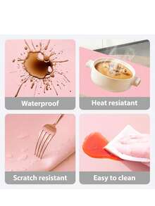 1-Piece Nail Table Mat, Soft Ultra-Fine Fiber PU Leather Nail Mat, Foldable Nail Rack Mat, Reusable Table Nail Mat, Acrylic Nail Mat (Pink, Black)