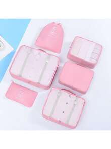 9pcs Travel Storage Box Set, Including Compression Shoe Bags, Clothing & Underwear Organizer Bags, Luggage Packing Cubes, Travel Accessories Organizer Travel Essentials Travel Bag For Vacation Holiday Back To School School Stuff Dorm Room Essentials College - Pink - View 4